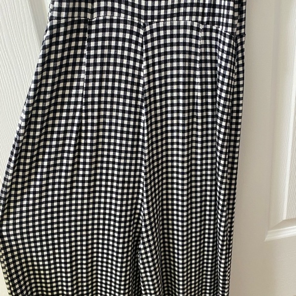 black white checkered gingham romper jumpsuit pants summer one piece stretchy - Picture 5 of 10